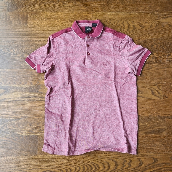 A I X Armani Exchange Men's Red Polo Shirt Sz.M - Picture 1 of 9